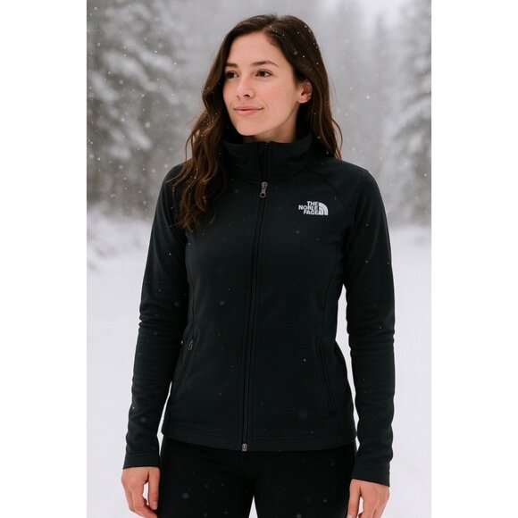 The North Face Tech Mezzaluna Full Zip Jacket Women’s M Black Lightweight - Picture 1 of 9